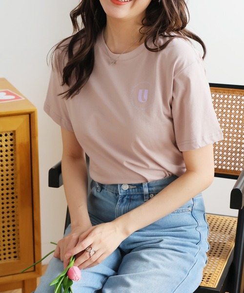 Girly Doll(ガーリードール)の「オリジナルプリントロゴTシャツ(Tシャツ/カットソー・レディース・ダークグレー/ピンク/ベージュ・F)」の12枚目の写真