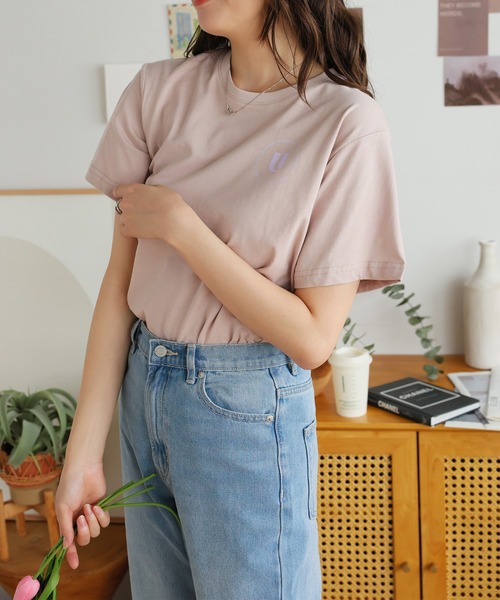 Girly Doll(ガーリードール)の「オリジナルプリントロゴTシャツ(Tシャツ/カットソー・レディース・ダークグレー/ピンク/ベージュ・F)」の15枚目の写真