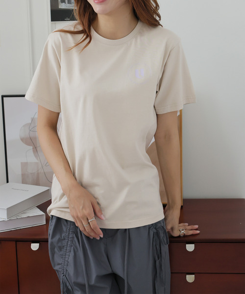 Girly Doll(ガーリードール)の「オリジナルプリントロゴTシャツ(Tシャツ/カットソー・レディース・ダークグレー/ピンク/ベージュ・F)」の19枚目の写真