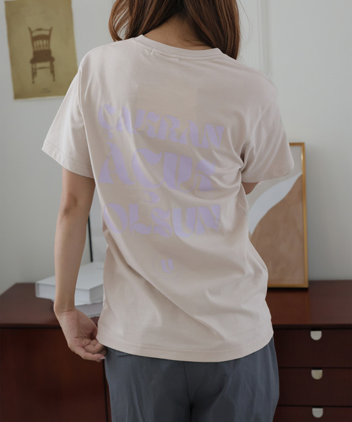 Girly Doll(ガーリードール)の「オリジナルプリントロゴTシャツ(Tシャツ/カットソー・レディース・ダークグレー/ピンク/ベージュ・F)」の22枚目の写真
