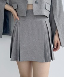 Heather | シャークスキンプリーツミニスカート　117629(スカート)