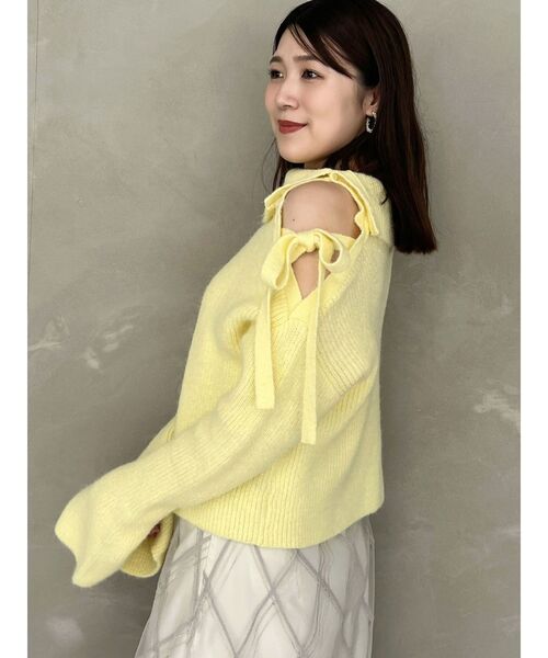 MERCURYDUO（マーキュリーデュオ）の「2WAYアシメカラーニット（ニット/セーター・レディース・イエロー/ライトブルー/アイボリー・FREE）」の8枚目の写真