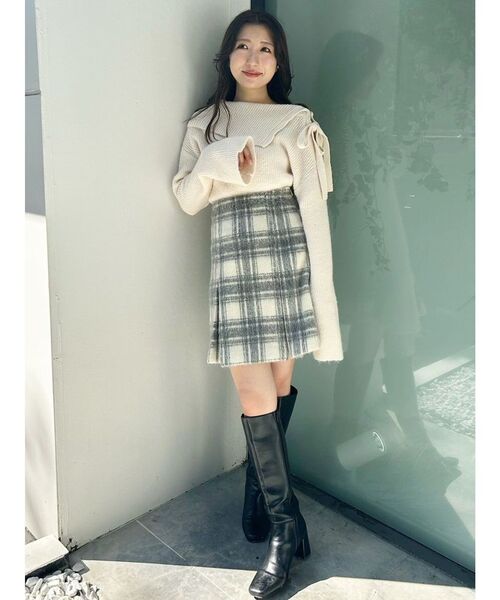 MERCURYDUO（マーキュリーデュオ）の「2WAYアシメカラーニット（ニット/セーター・レディース・イエロー/ライトブルー/アイボリー・FREE）」の9枚目の写真