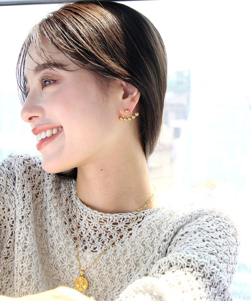 abaskdesign(アバスクデザイン)の「金属アレルギー対応 2wayバックキャッチスタッズステンレスピアス(ピアス(両耳用)・レディース・ゴールド/シルバー・FREE)」の21枚目の写真