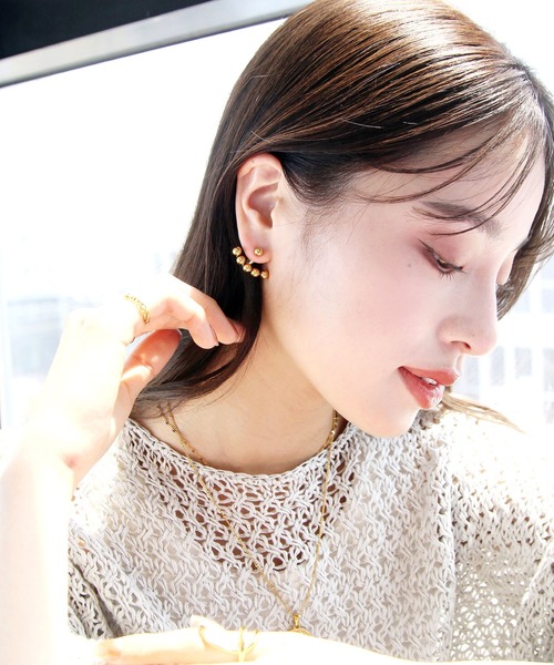 abaskdesign(アバスクデザイン)の「金属アレルギー対応 2wayバックキャッチスタッズステンレスピアス(ピアス(両耳用)・レディース・ゴールド/シルバー・FREE)」の19枚目の写真