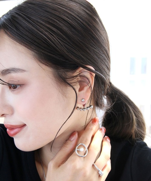 abaskdesign(アバスクデザイン)の「金属アレルギー対応 2wayバックキャッチスタッズステンレスピアス(ピアス(両耳用)・レディース・ゴールド/シルバー・FREE)」の17枚目の写真
