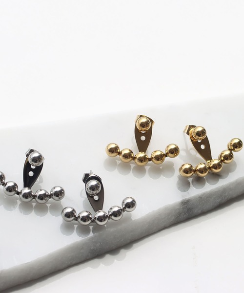 abaskdesign(アバスクデザイン)の「金属アレルギー対応 2wayバックキャッチスタッズステンレスピアス(ピアス(両耳用)・レディース・ゴールド/シルバー・FREE)」の12枚目の写真