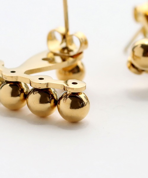 abaskdesign(アバスクデザイン)の「金属アレルギー対応 2wayバックキャッチスタッズステンレスピアス(ピアス(両耳用)・レディース・ゴールド/シルバー・FREE)」の10枚目の写真