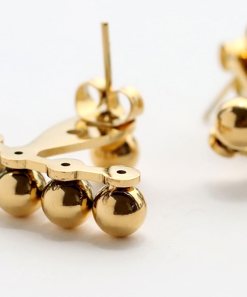 abaskdesign(アバスクデザイン)の「金属アレルギー対応 2wayバックキャッチスタッズステンレスピアス(ピアス(両耳用)・レディース・ゴールド/シルバー・FREE)」の8枚目の写真