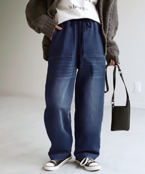 HUG.U（ハグユー）の「選べる裏地デニム（デニムパンツ・レディース・インディゴブルー/ダークインディゴブルー/ライトインディゴブルー/ブルー系その他/ライトブルー/ブルー系その他2・M(レギュラー丈)/M(トール丈)/L(レギュラー丈)/L(トール丈)）」の6枚目の写真