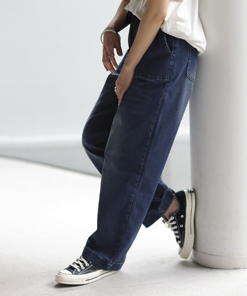 HUG.U（ハグユー）の「選べる裏地デニム（デニムパンツ・レディース・インディゴブルー/ダークインディゴブルー/ライトインディゴブルー/ブルー系その他/ライトブルー/ブルー系その他2・M(レギュラー丈)/M(トール丈)/L(レギュラー丈)/L(トール丈)）」の3枚目の写真