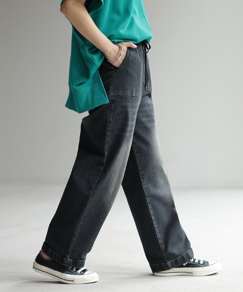 HUG.U（ハグユー）の「選べる裏地デニム（デニムパンツ・レディース・インディゴブルー/ダークインディゴブルー/ライトインディゴブルー/ブルー系その他/ライトブルー/ブルー系その他2・M(レギュラー丈)/M(トール丈)/L(レギュラー丈)/L(トール丈)）」の4枚目の写真