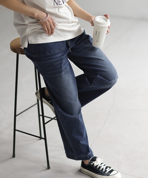 HUG.U（ハグユー）の「選べる裏地デニム（デニムパンツ・レディース・インディゴブルー/ダークインディゴブルー/ライトインディゴブルー/ブルー系その他/ライトブルー/ブルー系その他2・M(レギュラー丈)/M(トール丈)/L(レギュラー丈)/L(トール丈)）」の22枚目の写真