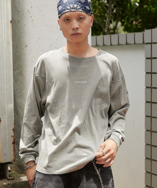 SHORT ROUND（ショートラウンド）の「SHORT ROUND/ピグメントジオメトリックロゴT（Tシャツ/カットソー・メンズ・スミクロ/グレー・LARGE/MEDIUM）」の22枚目の写真