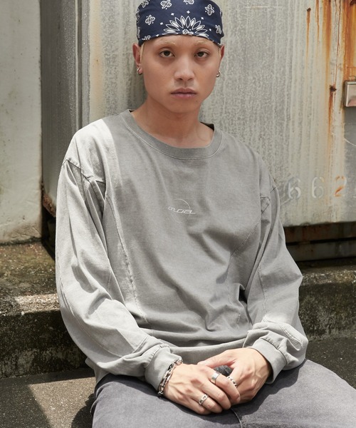 SHORT ROUND（ショートラウンド）の「SHORT ROUND/ピグメントジオメトリックロゴT（Tシャツ/カットソー・メンズ・スミクロ/グレー・LARGE/MEDIUM）」の21枚目の写真