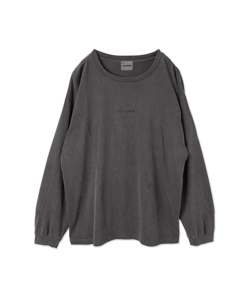 SHORT ROUND（ショートラウンド）の「SHORT ROUND/ピグメントジオメトリックロゴT（Tシャツ/カットソー・メンズ・スミクロ/グレー・LARGE/MEDIUM）」の19枚目の写真