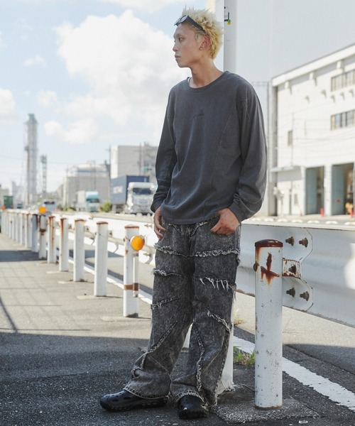 SHORT ROUND（ショートラウンド）の「SHORT ROUND/ピグメントジオメトリックロゴT（Tシャツ/カットソー・メンズ・スミクロ/グレー・LARGE/MEDIUM）」の8枚目の写真