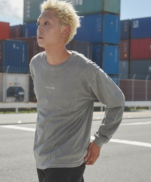 SHORT ROUND（ショートラウンド）の「SHORT ROUND/ピグメントジオメトリックロゴT（Tシャツ/カットソー・メンズ・スミクロ/グレー・LARGE/MEDIUM）」の9枚目の写真
