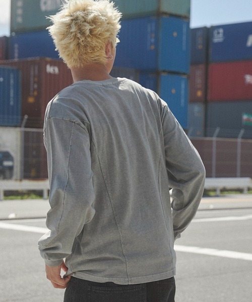 SHORT ROUND（ショートラウンド）の「SHORT ROUND/ピグメントジオメトリックロゴT（Tシャツ/カットソー・メンズ・スミクロ/グレー・LARGE/MEDIUM）」の10枚目の写真