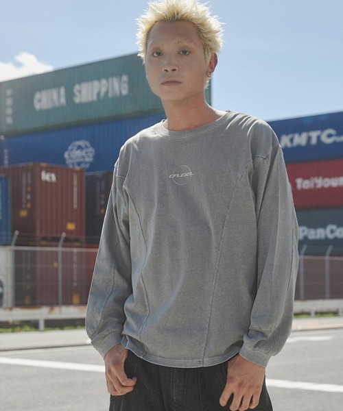 SHORT ROUND（ショートラウンド）の「SHORT ROUND/ピグメントジオメトリックロゴT（Tシャツ/カットソー・メンズ・スミクロ/グレー・LARGE/MEDIUM）」の11枚目の写真