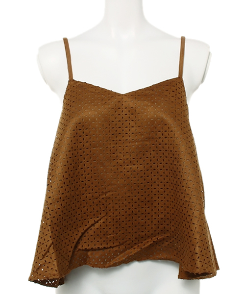 CIAOPANIC（チャオパニック）の「【Ciaopanic】　スエードキャミソール（シャツ/ブラウス・レディース・キャメル/カーキ/ベージュ・FREE）」の2枚目の写真