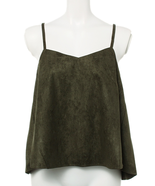 CIAOPANIC（チャオパニック）の「【Ciaopanic】　スエードキャミソール（シャツ/ブラウス・レディース・キャメル/カーキ/ベージュ・FREE）」の3枚目の写真