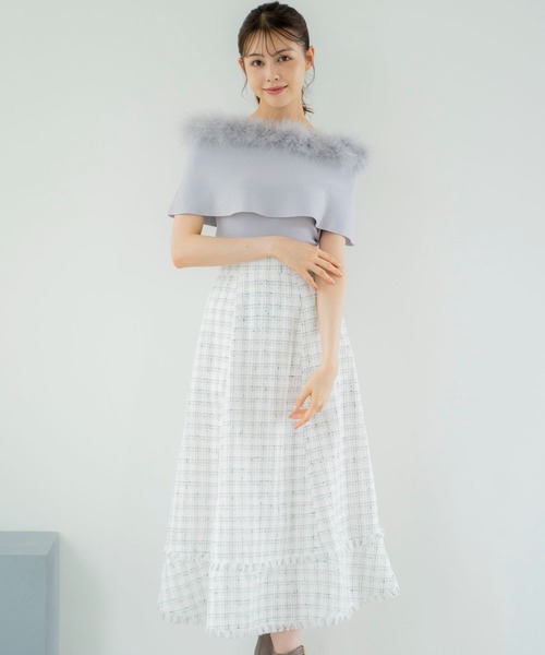 NOELA（ノエラ）の「ツイードロングフレアスカート（スカート・レディース・レッド/オフホワイト/ブラック・S/M）」の11枚目の写真