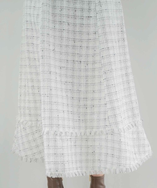 NOELA（ノエラ）の「ツイードロングフレアスカート（スカート・レディース・レッド/オフホワイト/ブラック・S/M）」の12枚目の写真