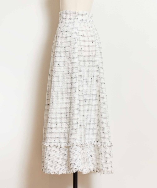 NOELA（ノエラ）の「ツイードロングフレアスカート（スカート・レディース・レッド/オフホワイト/ブラック・S/M）」の18枚目の写真