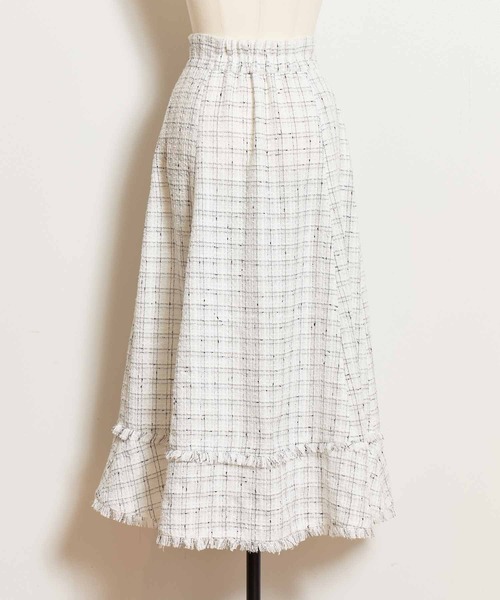 NOELA（ノエラ）の「ツイードロングフレアスカート（スカート・レディース・レッド/オフホワイト/ブラック・S/M）」の19枚目の写真