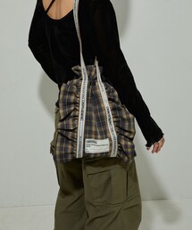 FREAK'S STORE | BROWN THEATRE PRODUCTS × FREAK'S STORE/ブラウン 別注 チェック柄 フリルシューズバッグ(トートバッグ)