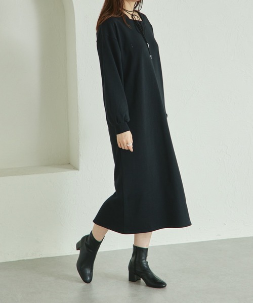 pairmanon(ペアマノン)の「【リンクコーデ】【ママサイズ】裏毛 レイヤード風 ワンピース(ワンピース・レディース・ブラック/ベージュ/グレー・FREE)」の17枚目の写真