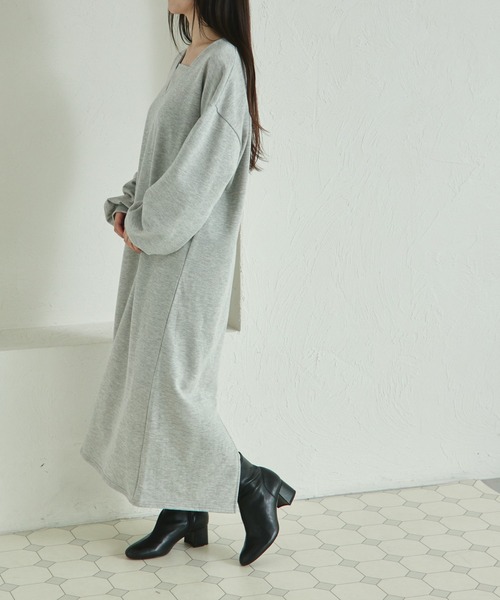 pairmanon(ペアマノン)の「【リンクコーデ】【ママサイズ】裏毛 レイヤード風 ワンピース(ワンピース・レディース・ブラック/ベージュ/グレー・FREE)」の7枚目の写真