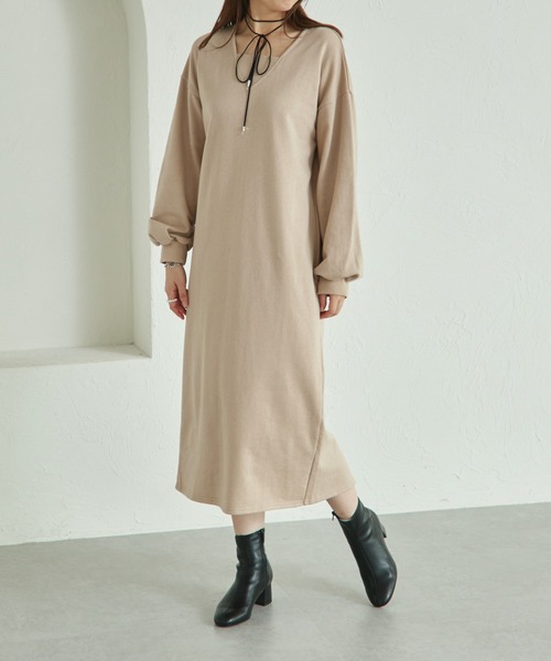 オンヨネ　裏起毛パッド付ワンピース　size S セール】【リンクコーデ】【ママサイズ】裏毛 レイヤード風 ワンピース