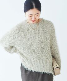 le.coeur blanc | ラメフェザーバックスリットニット(ニット/セーター)