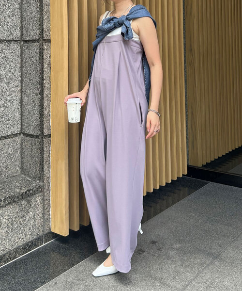 Jena espace merveilleux(ジェナ エスパスメルヴェイユ)の「キャミサロペット(ワンピース・レディース・パープル/ブラック・FREE)」の2枚目の写真