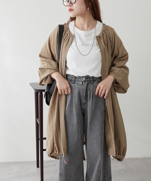 WEB限定】麻調シアーロングブルゾン（ブルゾン）｜Remind me and  