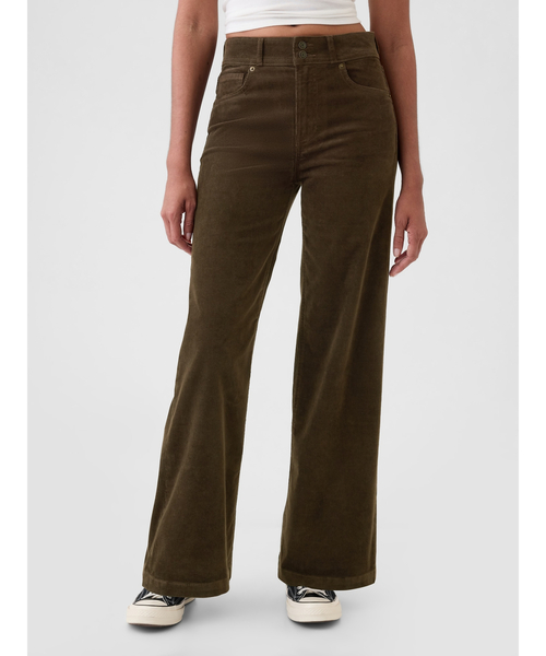 GAP（ギャップ）の「ハイライズ コーデュロイ ストライド ワイドパンツ（その他パンツ・レディース・アイボリー/ブラウン・23/24/25/26/27/28/29/30）」の2枚目の写真