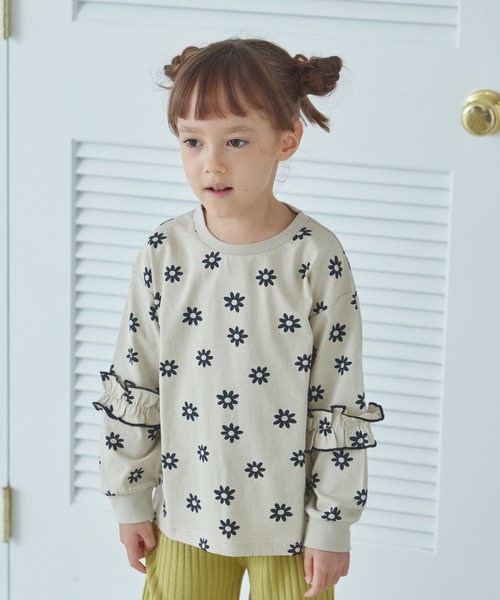 pairmanon(ペアマノン)の「総柄 袖フリル 長袖 Tシャツ(Tシャツ/カットソー・キッズ・ブラック系その他2/ベージュ系その他/ベージュ系その他2/ブラック系その他・140/110/100/120/150/90/130)」の17枚目の写真