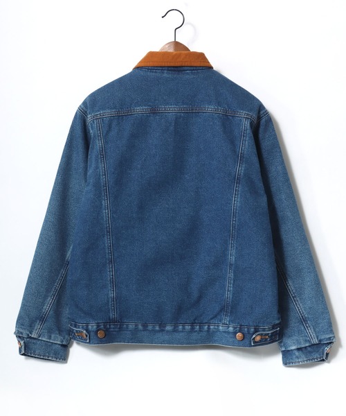 Wrangler（ラングラー）の「Wrangler/ラングラー Denim Boa Lined Trucker Jacket/デニム 裏ボア 襟コーデュロイ トラッカージャケット/227MJL/レディース メンズ（デニムジャケット・メンズ・インディゴブルー/ブラック/ワンウォッシュ・M/L/XL）」の7枚目の写真