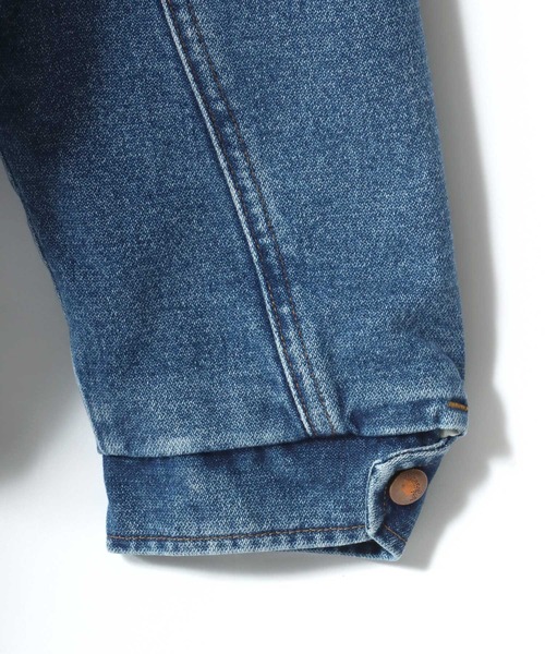 Wrangler（ラングラー）の「Wrangler/ラングラー Denim Boa Lined Trucker Jacket/デニム 裏ボア 襟コーデュロイ トラッカージャケット/227MJL/レディース メンズ（デニムジャケット・メンズ・インディゴブルー/ブラック/ワンウォッシュ・M/L/XL）」の16枚目の写真