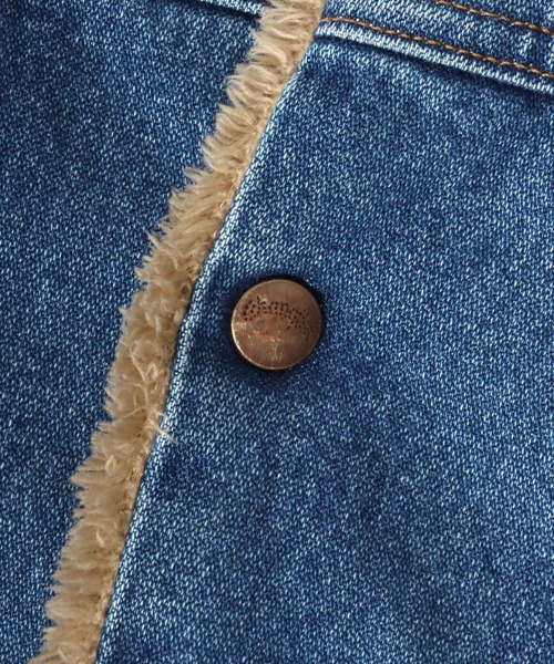 Wrangler（ラングラー）の「Wrangler/ラングラー Denim Boa Lined Trucker Jacket/デニム 裏ボア 襟コーデュロイ トラッカージャケット/227MJL/レディース メンズ（デニムジャケット・メンズ・インディゴブルー/ブラック/ワンウォッシュ・M/L/XL）」の10枚目の写真