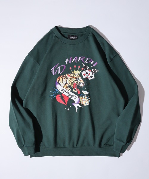 Ed Hardy(エドハーディー)の「WS select ED HARDY 長袖オーバーサイズスウェットシャツ(スウェット・メンズ・グリーン系1/ブラック系2/ブルー系2/ブラック系1/グリーン系2/ブルー系1・L/M)」の4枚目の写真