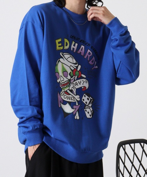 Ed Hardy(エドハーディー)の「WS select ED HARDY 長袖オーバーサイズスウェットシャツ(スウェット・メンズ・グリーン系1/ブラック系2/ブルー系2/ブラック系1/グリーン系2/ブルー系1・L/M)」の17枚目の写真