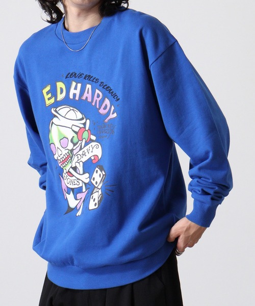 Ed Hardy(エドハーディー)の「WS select ED HARDY 長袖オーバーサイズスウェットシャツ(スウェット・メンズ・グリーン系1/ブラック系2/ブルー系2/ブラック系1/グリーン系2/ブルー系1・L/M)」の15枚目の写真