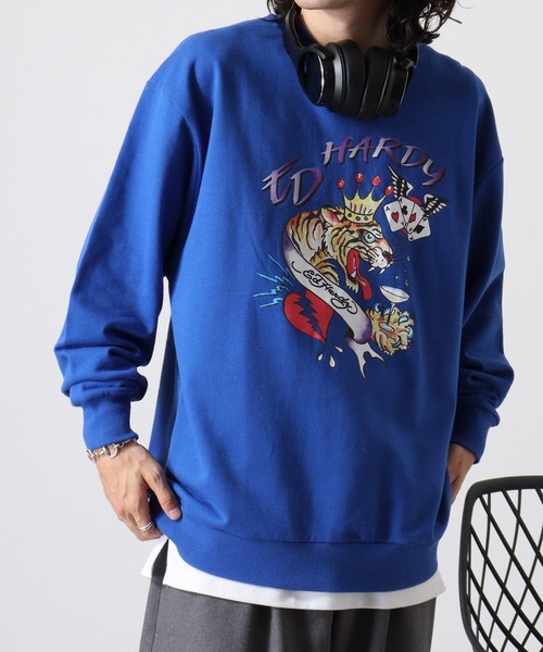 Ed Hardy(エドハーディー)の「WS select ED HARDY 長袖オーバーサイズスウェットシャツ(スウェット・メンズ・グリーン系1/ブラック系2/ブルー系2/ブラック系1/グリーン系2/ブルー系1・L/M)」の22枚目の写真