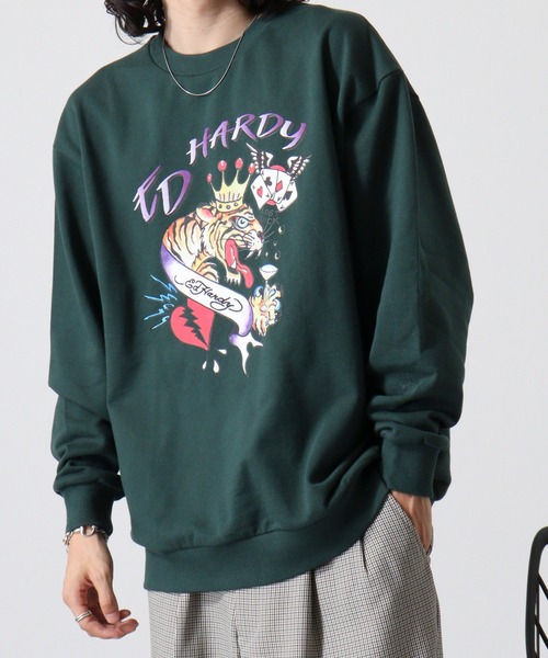 Ed Hardy(エドハーディー)の「WS select ED HARDY 長袖オーバーサイズスウェットシャツ(スウェット・メンズ・グリーン系1/ブラック系2/ブルー系2/ブラック系1/グリーン系2/ブルー系1・L/M)」の12枚目の写真