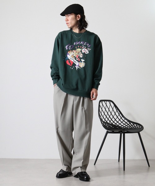 Ed Hardy(エドハーディー)の「WS select ED HARDY 長袖オーバーサイズスウェットシャツ(スウェット・メンズ・グリーン系1/ブラック系2/ブルー系2/ブラック系1/グリーン系2/ブルー系1・L/M)」の13枚目の写真