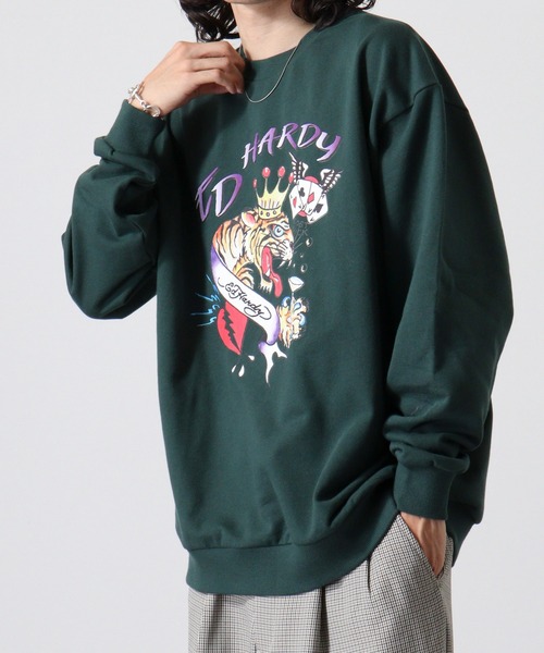 Ed Hardy(エドハーディー)の「WS select ED HARDY 長袖オーバーサイズスウェットシャツ(スウェット・メンズ・グリーン系1/ブラック系2/ブルー系2/ブラック系1/グリーン系2/ブルー系1・L/M)」の10枚目の写真