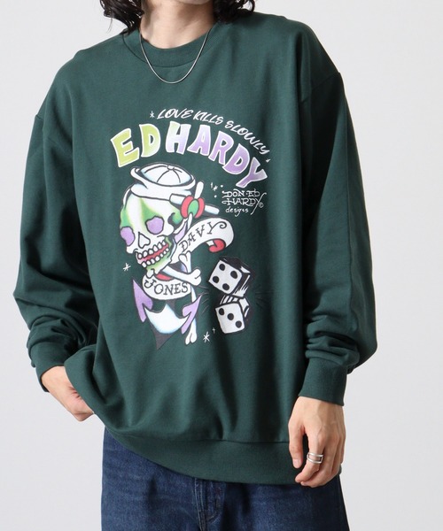 Ed Hardy(エドハーディー)の「WS select ED HARDY 長袖オーバーサイズスウェットシャツ(スウェット・メンズ・グリーン系1/ブラック系2/ブルー系2/ブラック系1/グリーン系2/ブルー系1・L/M)」の7枚目の写真